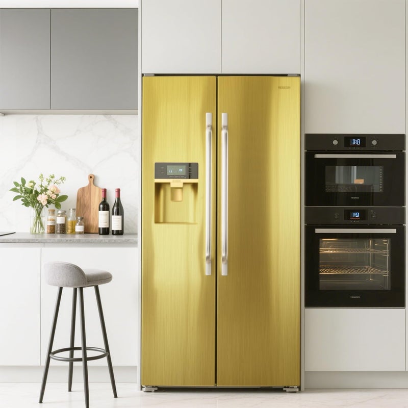 Timeet Gold Self Adhesive Wallpaper 17.7â€X 118â€ Metallic Gold Contact Paper Metal Look Self Adhesive Peel and Stick Wallpaper Waterproof Wall Paper DIY Decor Shelf Liner Covering - Image 3